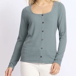 Staccato Green Fitted Button Down Shirt Long Sleeve